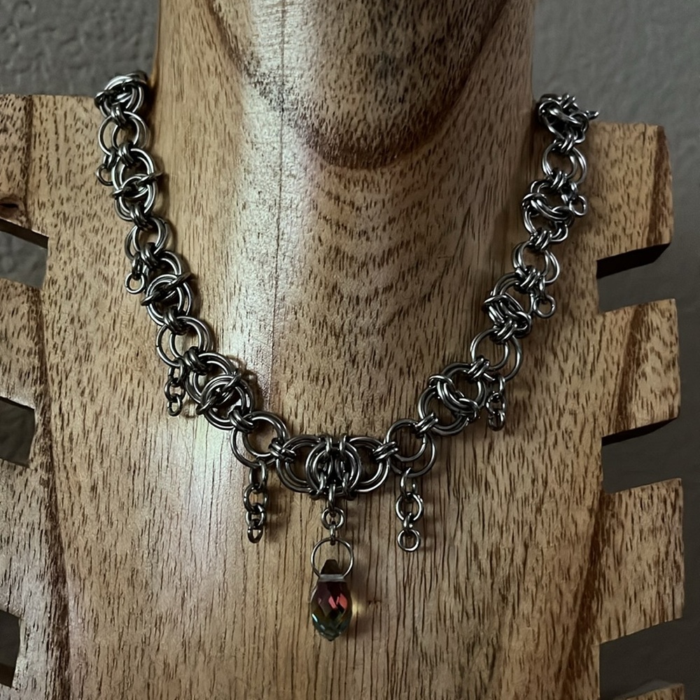 chainmail necklace with charm